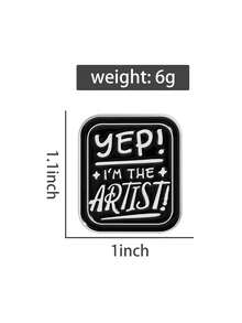 1枚“没错，我就是艺术家”珐琅徽章，趣味语录合金胸针，翻领/背包徽章，时尚珠宝配饰，送朋友的礼物 - 彩色 - 查看 11