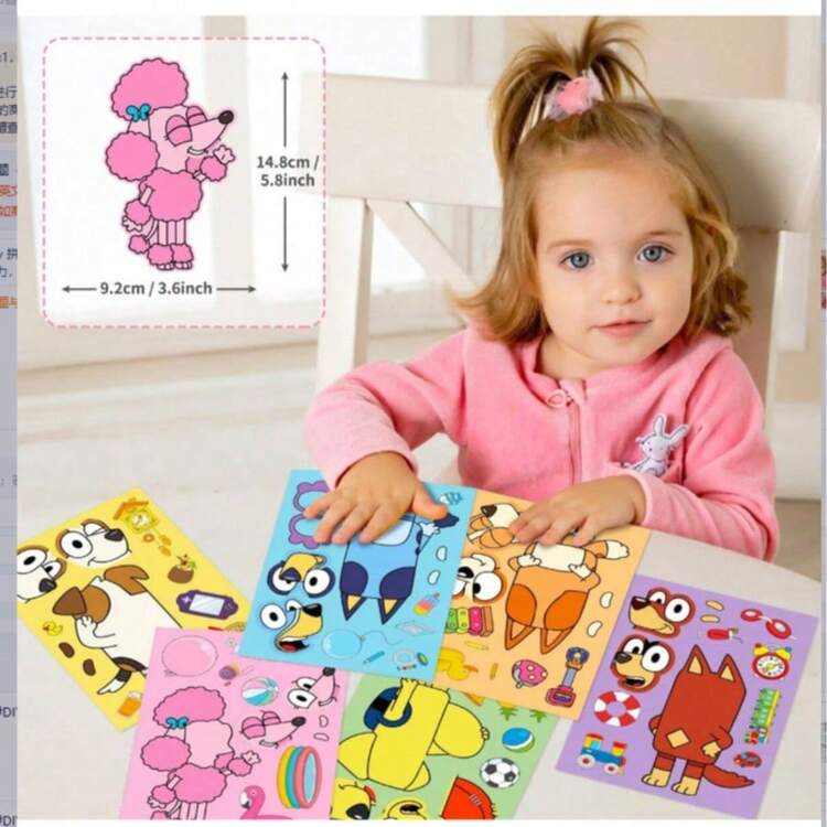 Brui Face Puzzle Stickers - Educational DIY Toys For Children, Enhance Cognitive Skills Through Fun Cartoon Face Making, Suitable For Creative Play And Learning - Multicolor - View 4