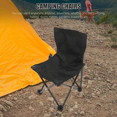 1pc Portable Folding Camping Chair Lightweight Lawn Stool For Fishing Sports Events And Outdoor Leisure Stable Foldable Seat For Travel And Garden Use