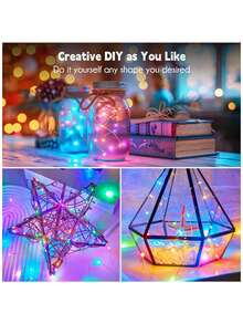 1m/3 metri/5m Luci a filo di rame per fate, alimentate tramite USB, adatte per decorazioni interne, feste, matrimoni, compleanni, periodi festivi, decorazioni per feste, atmosfera interna, illuminazione decorativa - Multicolore - Visualizzare 11