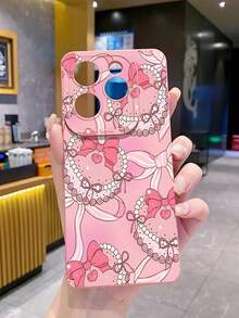 1个蝴蝶结UV印刷防摔手机壳，适用于三星/Galaxy/Infinix/Redmi/OPPO/VIVO/Realme安卓机型 - 粉色 - 查看 1