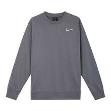 Nike French Terry Embroidered Casual, Versatile, Comfortable, And Durable Pullover Crewneck Sweatshirt, Unisex. - Dark Grey - View 7