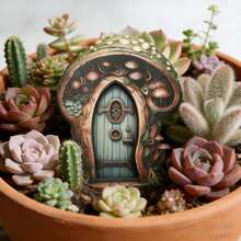1.0cm Thick Mini Fairy Door Decor Ornament, Fairy Door Shaped, Suitable For Outdoor Garden Yard Lawn, Fantasy Theme Micro Landscape Decor, Outdoor & Garden Supplies, Gardening Ornament (Double-Layer Craft) - JLM021 - View 11