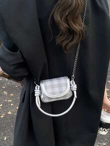 1 chiếc túi đeo vai hai màu dành cho thanh thiếu niên, cầm tay, có 6 màu để lựa chọn, phụ kiện thời trang cho các buổi đi chơi, có thể đựng tai nghe, tiền xu, son môi. - Phiên bản mini - Xem 9