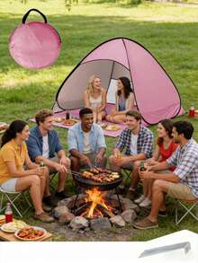 The Fully Automatic Beach Tent Is Easy To Carry, Durable, And Foldable. It Protects You From Sunlight And Provides UV Protection. The Back Panel Adopts Mesh Curtains, Which Can Be Opened In Summer To Increase Coolness. Suitable For Outdoor Beaches, Courtyard Lawns, Camping And Rest, It Is An Excellent Gift For Valentine's Day And Summer. - 彩色 - 查看 3