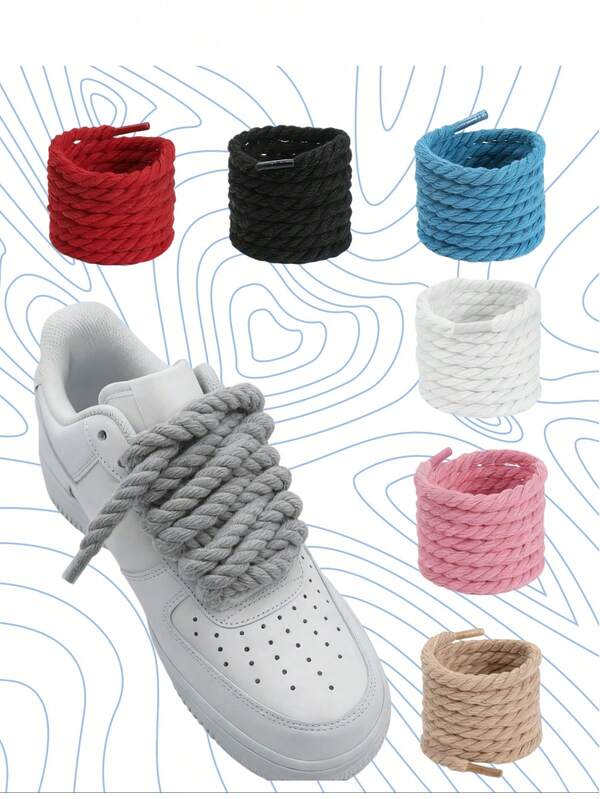 1 paire de lacets tressés à 3 couches, 8 mm de large, de couleur unie, faits main et à haute rentabilité. Fabriqués dans un matériau durable, avec une forte capacité de charge, résistants à l'usure. Convient aux chaussures décontracté, de travail et de sport. Peut également être utilisé comme décoration de chaussures. Idéal pour la Saint-Valentin, la saison des remises de diplômes, les mariages, les anniversaires et autres occasions.
