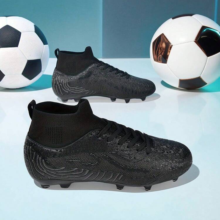 1 Pair Men's Football/Soccer Shoes, Suitable For Match And Training, Mid-Top, Soft For Outdoor Grass Field, Soft Ground, Professional Traction Sports Shoes, Olive Green, AG Long Studs, FG Football Shoes, Lightweight High Performance High-Top Professional Football Boots Soccer Cleats - Black - View 6