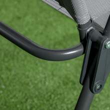 Folding Bistro Garden Furniture Set With 1 Table And 2 Chairs, Sturdy Steel And Mesh Frame, 53.5 X 64 X 93 Cm, Light Grey, For Balcony And Terrace - Grey - View 6