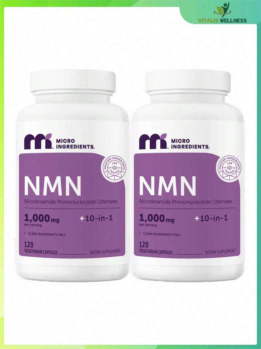 NMN--Nicotinamide Mononucleotide Ultimate|1,000mg Per Serving+10-In-1|Clean Ingredients Only|120vegetarian Capsulesdietary Supplement - 2 chai - Xem 1