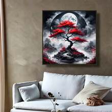 5D钻石画风景树马赛克DIY钻石画月亮图案水晶钻石工艺品 - 彩色 - 查看 2