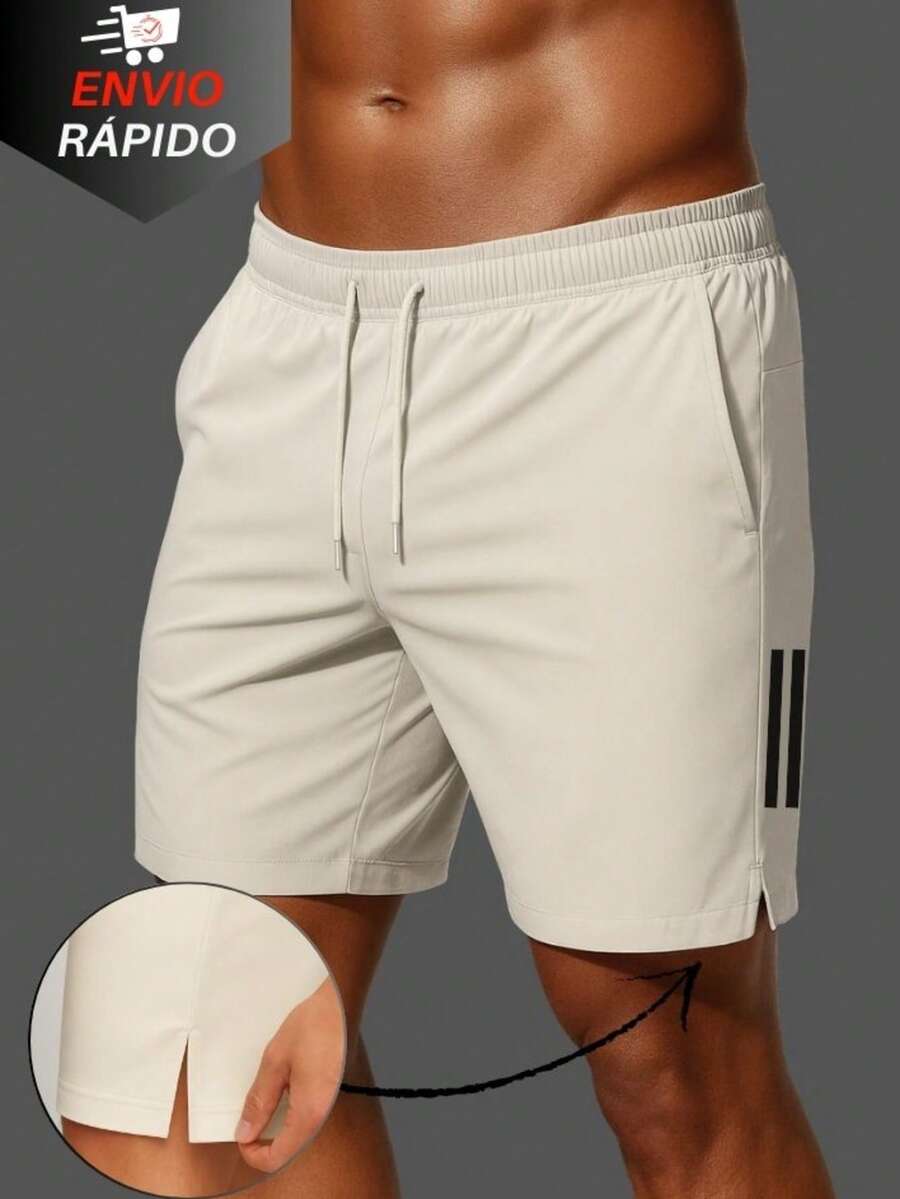 Men's Dry Fit Bermuda Shorts With Elastane - Stretchy Bermuda Shorts With Quick-Drying Fabric - Ideal For Gym, Running, And Diving. - Đen và Trắng - Xem 1