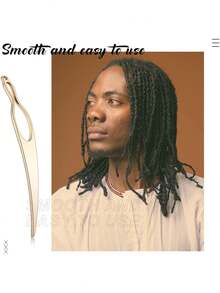 4件套脏辫工具套装，包含脏辫固定工具、脏辫钩针（用于发型设计）、脏辫维护钩针、接发工具套装（玫瑰金、金色） - 多色1 - 查看 5