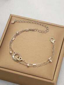 1pc Fashionable Minimalist Versatile Link Chain Bracelet - A Bracelet With Interlocking Links - View 1