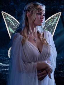 1件成人仙女翅膀，蝴蝶翅膀，天使翅膀，女士仙女服装，派对装饰礼物 - 彩色 - 查看 3