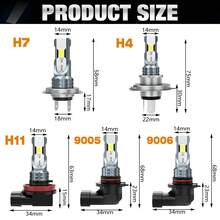 TOAUTO 2pcs H11 H7 9005 HB3 9006 HB4 Car CSP LED Fog Headlight Bulbs 6000K White Auto Fog Lamp Day Running Light - A - View 7
