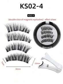 一套4件磁性眼线笔和磁性假睫毛套装 - 自然逼真可重复使用的磁性狐狸眼假睫毛，增强并拉长睫毛。（如果您不知道如何佩戴，请打开附带的视频。）假睫毛，万圣节，3D卷翘蓬松，无需胶水，佩戴舒适。强力磁铁，自然睫毛，假睫毛。 - 黑色 - 查看 19