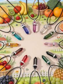 4pcs Stone Decor Necklace - Multicolor - View 9