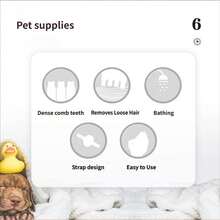 Pet Bath Brush, Dog Massage Brush, Cat Hair Removal Gloves, Pet Grooming Tools, Silicone Pet Brush, TPR Soft Bristle Brush, Adjustable Wrist Strap, Gentle Combing, Hair Cleaning, Bath Brush, Dog And Cat Hair Removal Device, Bath Time, Pet Hair Care, Skin-Friendly. - Multicolor - View 10