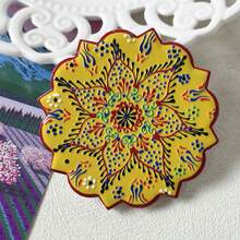 1件复古可爱土耳其风格花卉对称几何图案浮雕陶瓷材质，适用于家居装饰、冰箱贴、白板贴、旅行纪念品以及节日/生日礼物。 - 花朵冰箱貼 - 查看 11