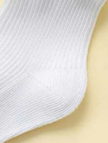 5 Pairs Baby Girls' White Elegant Lace Trim Socks, Loose Cuff, Comfortable & Breathable - White - View 6