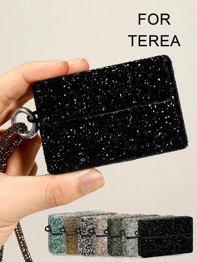 1个奢华水钻装饰便携式加热非燃烧电子烟烟弹收纳盒，专为FOR TEREA设计，7种颜色可选，720°覆盖约9300颗水钻，PC+人造钻石材质，轻巧易收纳，带挂孔，适用于FOR TEREA、IQOS ILUMA或其他加热非燃烧电子烟烟弹配件，是馈赠佳品。