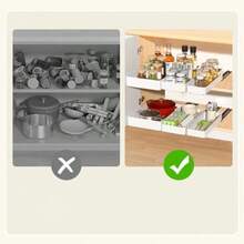 zxxKISFAM uego de 3 Organizador de Gabinete Extraes undidad de 40 Organizador de Cocina Caones Deizab para Cocina Organizador Alacenaorganizador de cocina - como en la foto - Ver 4