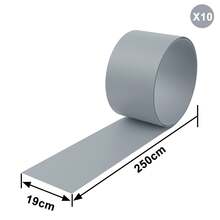 10 Rigid PVC Privacy Screen Strips, Windproof, Double Wire Fence For Garden Or Balcony. - Light Grey - View 2