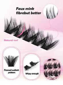 MAANGE 110pcs D-Curl Anime Style Thin False Eyelashes, 8-16mm Mixed Length, Fluff & Lengthening Individual Lashes, Suitable For Home Lash Extension - Black - View 10