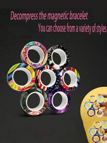 1/3pcs New Creative Multi-Color Magnetic Stress Relief Bracelet. Various Colors, Multiple Ways To Play, Help Relieve Work Pressure. Office Magnetic Ball Toy - Multicolor - View 1
