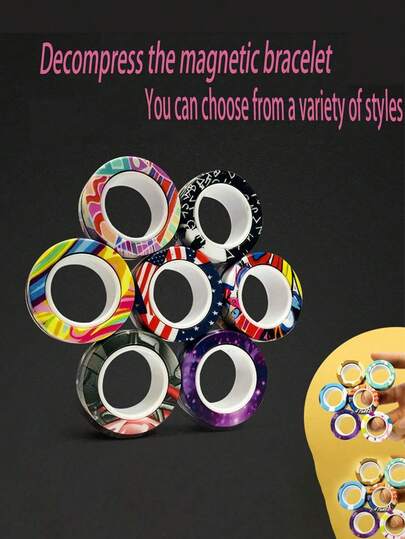 1/3pcs New Creative Multi-Color Magnetic Stress Relief Bracelet. Various Colors, Multiple Ways To Play, Help Relieve Work Pressure. Office Magnetic Ball Toy