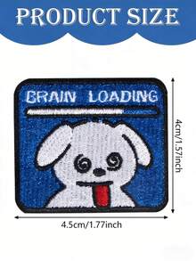 1个“脑力加载中……”可爱狗狗刺绣贴片，萌萌的小狗搭配幽默科技标语设计，自带背胶，方便粘贴在衣服、帽子、鞋子、包包上——精致刺绣，适合休闲T恤和电脑包，创意DIY贴纸 - 動物 - 查看 10