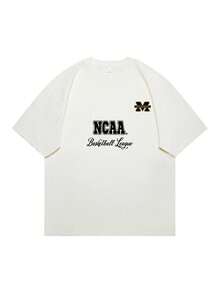 Áo thun ngắn tay unisex đồng bộ cho các cặp đôi, in hình trước và sau, phong cách thường ngày, đường phố, học sinh, phù hợp cho mùa xuân, hè, thu, quà tặng cho bạn trai, bạn gái, chồng, vợ, quà kỷ niệm. - Màu be - Xem 3