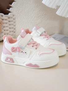 1 Pair Children's Casual Sneakers, 2025 All Season, Boys' Leisure Skate Shoes, New Low-Top Girls' White Shoes, Soft Bottom Fashion Skateboard Shoes, Fashionable Versatile Outdoor Running Shoes - Pink - View 6