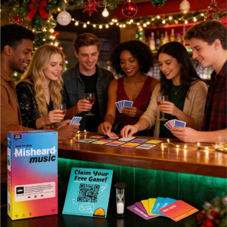 2025 Funny Misheard Music Cards, 50-Pack Interactive Family Game With Sound & Laughter, Perfect For Parties, Kids & Adults Educational Toy - 音樂卡(500張) - 查看 1