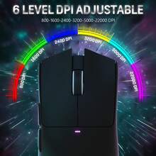 ATTACK SHARK X11 无线游戏鼠标 - 2.4G/蓝牙/有线三模式，62克超轻人体工学设计，PAW3311传感器，22000 DPI，带RGB充电底座 - 彩色 - 查看 8