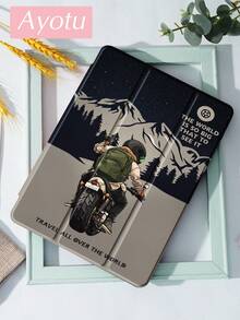 Ayotu 1件摩托车图案平板电脑保护套和Kindle电子书保护套，兼容第10代、11代/Air 4代/Air 7代/9.7英寸，兼容三星Galaxy Tab A9 Plus、Kindle（第11代-2024年发布）（6英寸）、Kindle Paperwhite第12代2024年，绝佳节日礼物，时尚简约图案。 - 彩色 - 查看 1