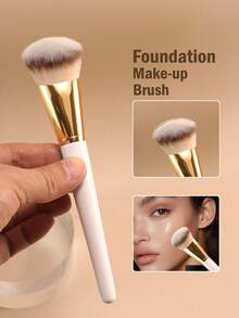 1pc Finger Foundation Make-Up Brush, Liquid Makeup Brush, Super Soft, Professional Makeup Tool, Suitable For Daily Facial Makeup - White - View 8