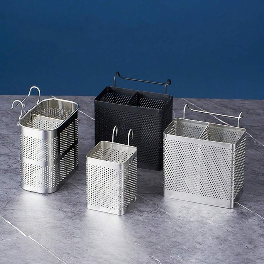 1Pc Stainless Steel Utensil Holder Dish Rack Chopstick Basket Silverware Drying Holder For Dishwasher Utensil Drying Rack - 2 - View 1