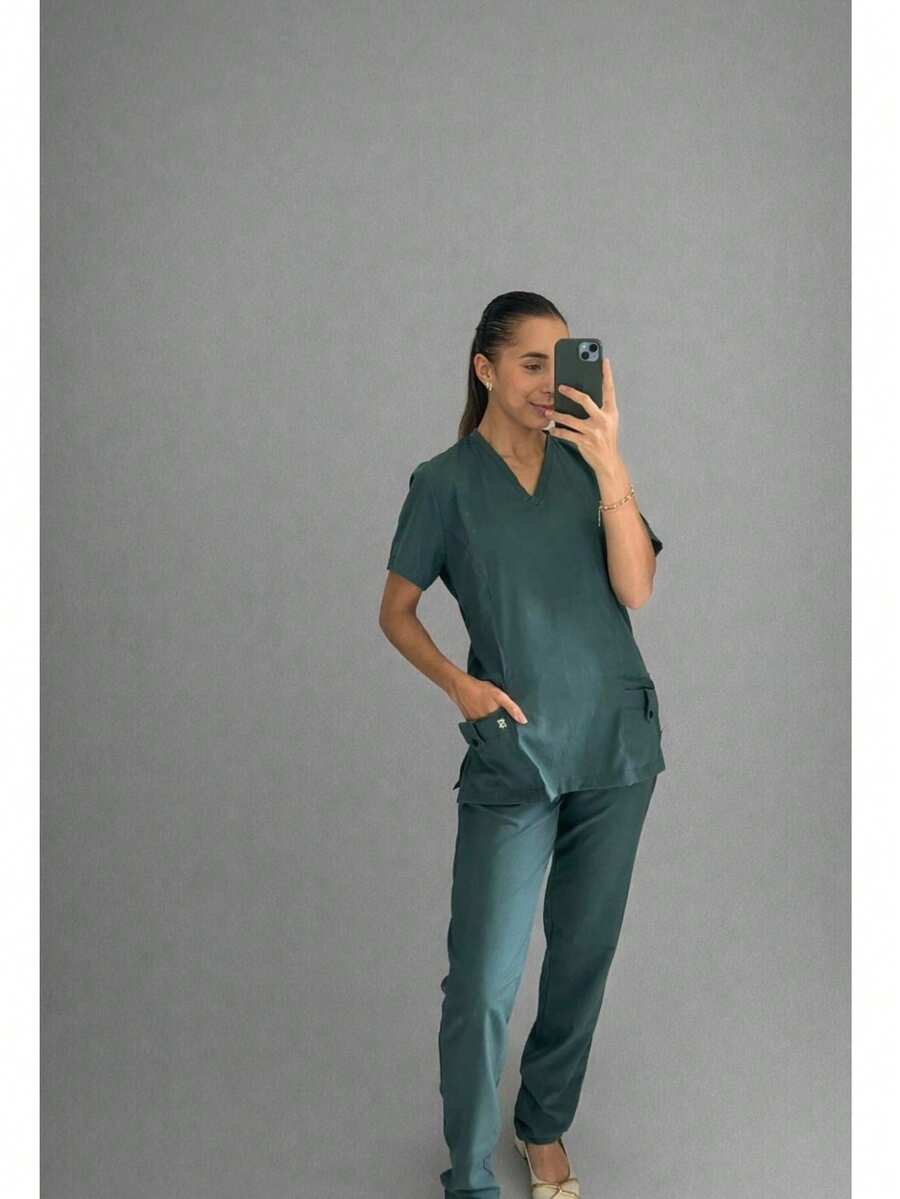 Surgical Hospital Pajamas, Scrubs, Fitted Nursing Uniform - 灰色 - 查看 1
