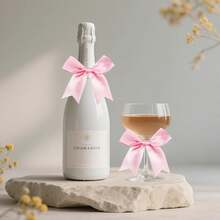 Decoración de lazo de cinta de satén rosa, empaque de regalo, adecuado para botellas de champán, pasteles, dulces, manualidades DIY, regalos, bodas, baby showers, despedidas de soltera, Navidad, cumpleaños, fiestas al aire libre, campamentos, Halloween y talla grande - Varios colores/estilos aleatorios - Ver 6