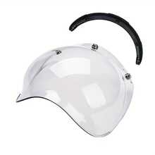 áscara de Marco Retro de Tres Partes con Lentes Esféricas, Compatible con Varios Modelos de Casco,  Vial, Equipo de Conducción Clásico, Sistema de Fijación , Escudo Esférico, para Aventureros - transparente - Ver 3