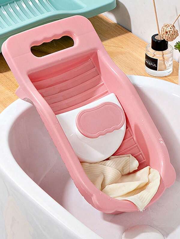 1件装搓衣板，可弯曲洗涤袜子、内衣，成人居家及宿舍使用，手动搓衣板迷你浴缸