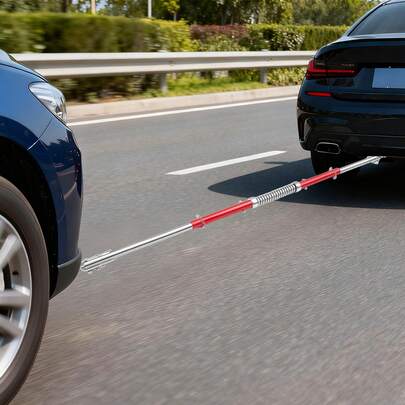 SHIOUCY Towing Pole 6.07ft Length 6613.87lbs Traction Spring Buffer For Household Sedan Off-Road Vehicle Emergency Towing