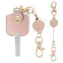 1 chiếc móc khóa bằng da PU, hộp đựng chìa khóa, nắp chìa khóa, vỏ bọc móc khóa, móc khóa, móc khóa có móc khóa, số chìa khóa ẩn, vòng chìa khóa, quà tặng, bộ sản phẩm đồng bộ, thời trang - Nhiều màu - Xem 8