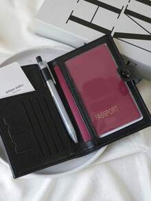 护照夹、护照钱包、护照袋、护照盒、文件收纳包、票夹、旅行收纳包,男女通用,度假、飞行、上学必备,旅行配件,假日必备 - 彩色 - 查看 7