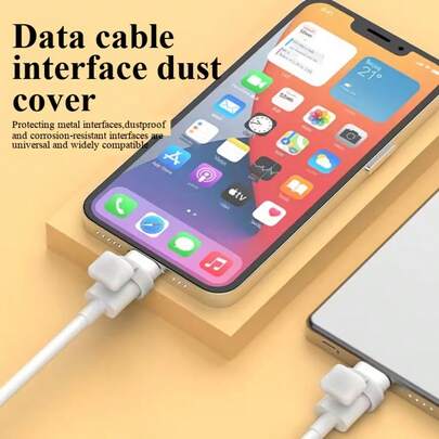 Data Cable Interface Dustproof Plug, Charging Cable Plug Protective Cover, Dustproof, Anti Loss, Anti Electric Shock, Elastic Silicone, Compatible With Apple Type-C. Android Micro USB, Thick Workmanship, Wear-Resistant And Durable, Reusable, Suitable For 99% Data Cable Interface, Dust Plug For Data Cable Interface