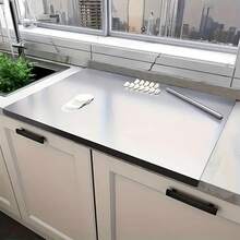 XXL 304 Stainless Steel Cutting Board Anti-Slip & Mildew-Proof! No More Moldy Wooden Boards | Heavy-Duty & Food-Sa Fe, Easy To Clean – Chop Meat, Knead Dough, Bake Prep All-In-One | Must-Have For Home - 銀色 - 查看 7