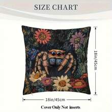 Vintage Spider Design Throw Pillow Cover - Single-Sided Printed, Envelope Closure, For Porch, Patio, Farmhouse, Living Room,Sofa,Bed,Car,Western Bedroom Decor & Daily,Festivals,Parties Decor, 18x18 Inch Decorative Pillowcase - 樣式 1 - 查看 6