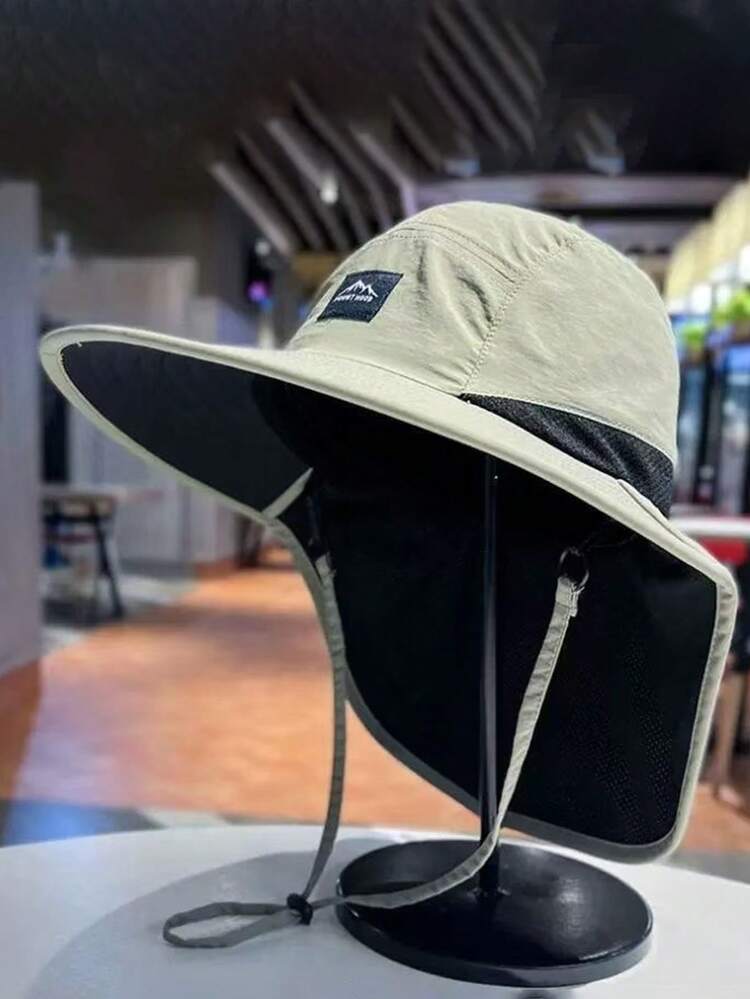 1pc Contrast Color Large Brim Breathable Mesh Bucket Hat, Face Slimming, Fashion Versatile, Soft & Comfortable, Suitable For Spring/Summer Outdoor Activities, Essential For Cycling - Multicolor - View 12