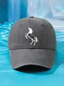 Șapcă de baseball personalizată pentru femei, cu imprimeu de cai și stele negre, mărime reglabilă, casual, la modă, stil învechit, potrivită pentru asortare zilnică, călătorii, plajă, petrecere, pescuit, cadou - Calul Lunii Stelare - Vizualizare 15